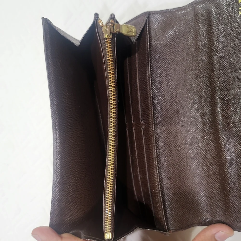 Louis Vuitton Damier Ebene Canvas Sarah Long Wallet